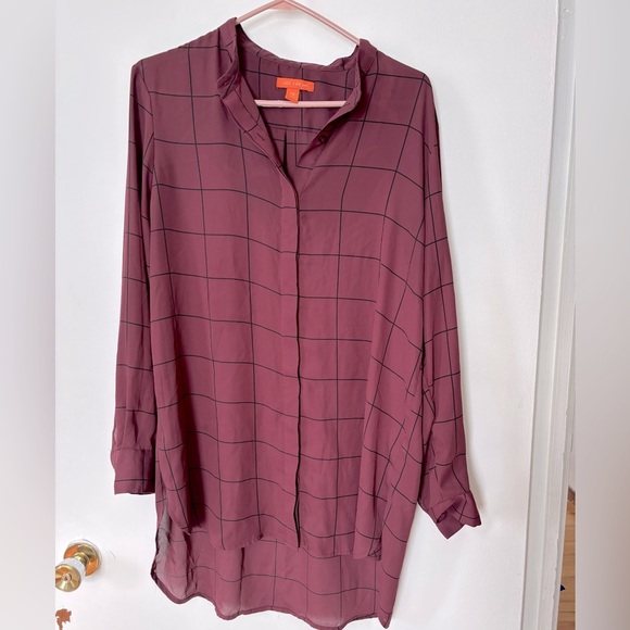 🎉4/30$🎉 Joe Fresh Red Button Down Shirt  and Boxy Style🖤 - Picture 1 of 1